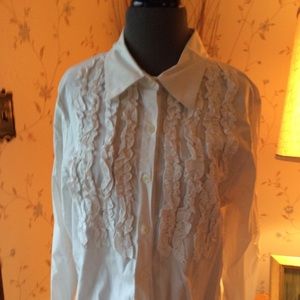 White blouse with ruffles